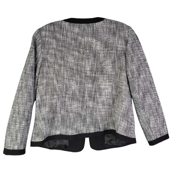 Talbots Blazer Jacket Womens Size 8 P Petite Stretch Button Cotton Black Crop - Picture 3 of 7